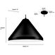 R Series 1 Light 13 inch Satin Black Indoor Pendant Ceiling Light